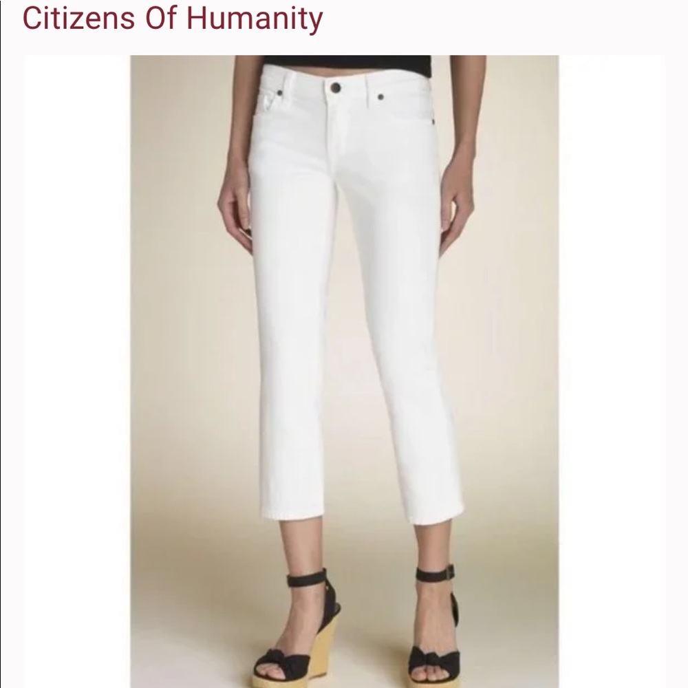 Citizens of Humanity White Kelly Stretch #063 Low Waist Cropped Capri Jeans 32